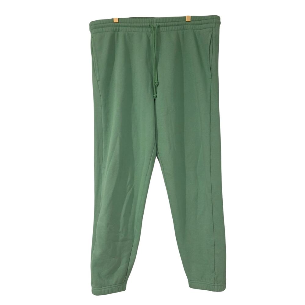 Aritzia TNA Cozy fleece boyfriend green sweatpants size XL